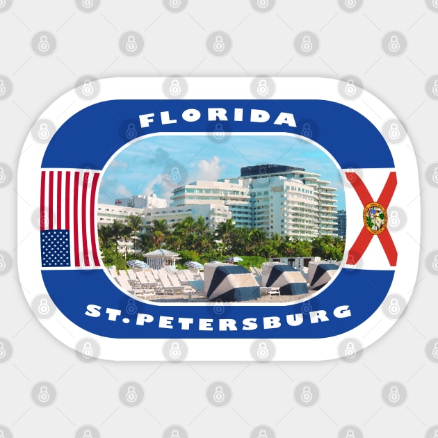 Florida, Saint Petersburg City, USA Sticker by DeluxDesign